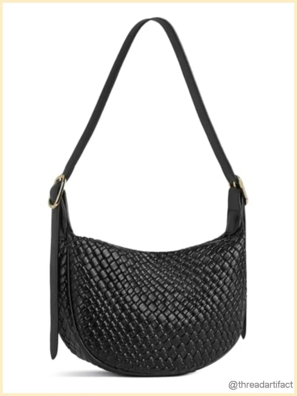 Vegan Leather Crescent Crossbody Bag Adjustable Strap Hobo Handbag
